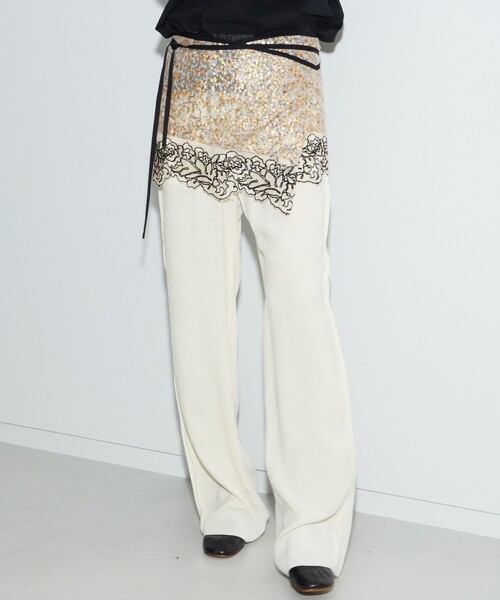 AEWEN MATOPH（イウエン マトフ）の「＜AEWEN MATOPH＞チュールスパンコールレースラップスカート（スカート・レディース・ピンク/ベージュ・FREE）」の3枚目の写真