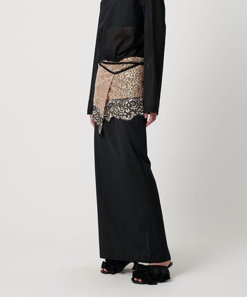 AEWEN MATOPH（イウエン マトフ）の「＜AEWEN MATOPH＞チュールスパンコールレースラップスカート（スカート・レディース・ピンク/ベージュ・FREE）」の9枚目の写真