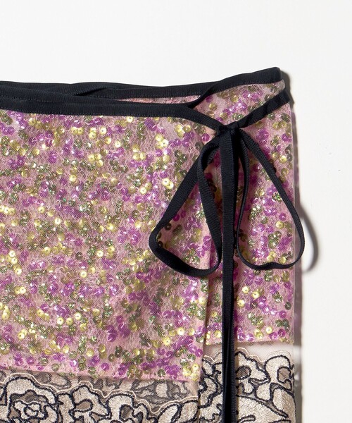 AEWEN MATOPH（イウエン マトフ）の「＜AEWEN MATOPH＞チュールスパンコールレースラップスカート（スカート・レディース・ピンク/ベージュ・FREE）」の14枚目の写真