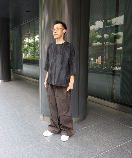 many men many mind(メニーメンメニーマインド)の「MANYMENMANYMINDS / カスレプリント/7分袖/グランジ/Tシャツ(Tシャツ/カットソー・メンズ・ブラック/アイボリー・LARGE/MEDIUM)」の4枚目の写真