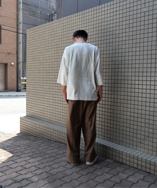 many men many mind(メニーメンメニーマインド)の「MANYMENMANYMINDS / カスレプリント/7分袖/グランジ/Tシャツ(Tシャツ/カットソー・メンズ・ブラック/アイボリー・LARGE/MEDIUM)」の12枚目の写真