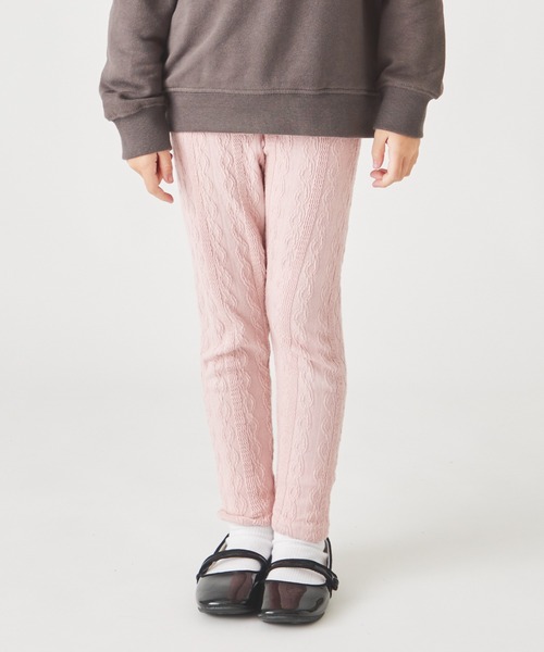 ever closet（エバークローゼット）の「ニットジャガード レギンス（レギンス/スパッツ・キッズ・ライトグレー/ブラック/アイボリー/ピンク/グレー系その他/モカ・80ｃｍ/90cm/110cm/100cm/120cm/130cm/140cm）」の6枚目の写真