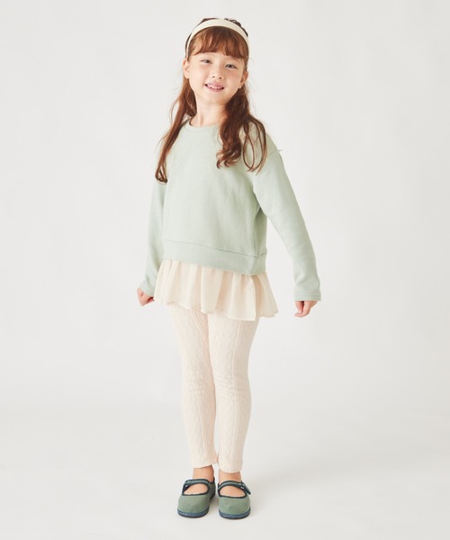 ever closet（エバークローゼット）の「ニットジャガード レギンス（レギンス/スパッツ・キッズ・ライトグレー/ブラック/アイボリー/ピンク/グレー系その他/モカ・80ｃｍ/90cm/110cm/100cm/120cm/130cm/140cm）」の7枚目の写真