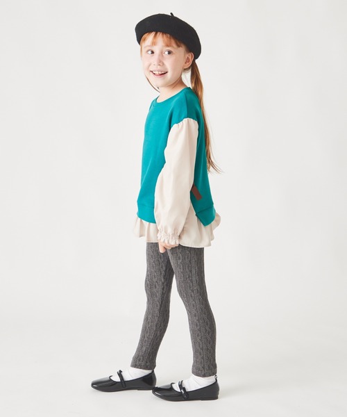 ever closet（エバークローゼット）の「ニットジャガード レギンス（レギンス/スパッツ・キッズ・ライトグレー/ブラック/アイボリー/ピンク/グレー系その他/モカ・80ｃｍ/90cm/110cm/100cm/120cm/130cm/140cm）」の10枚目の写真