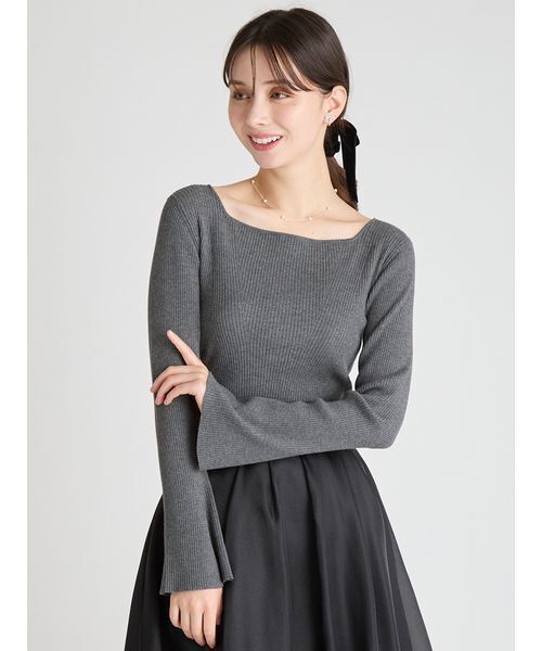 セルフォード　スクエアネックリブニットプルオーバー スクエアネックリブニットプルオーバー（ニット/セーター）｜CELFORD