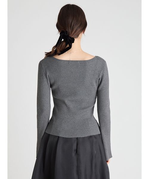 スクエアネックリブニットプルオーバー（ニット/セーター）｜CELFORD