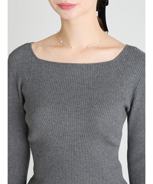 セルフォード　スクエアネックリブニットプルオーバー スクエアネックリブニットプルオーバー | セルフォード(CELFORD