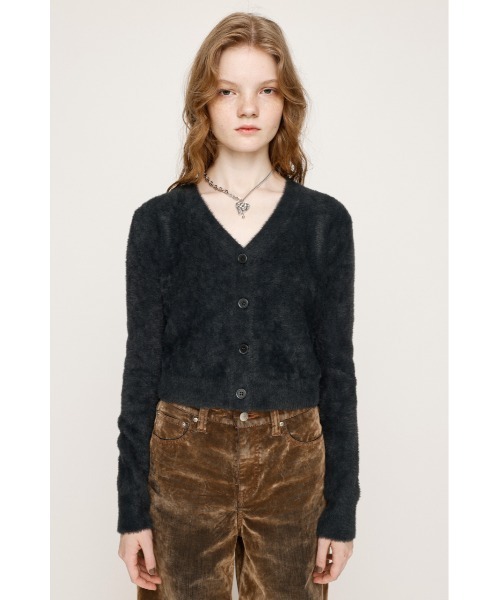 SLY（スライ）の「MINI SHAGGY V/N CD ミニ シャギー Vネック カーディガン 秋服（カーディガン/ボレロ・レディース・アイボリー/ブラウン系その他2/ライトブラック・FREE）」の11枚目の写真