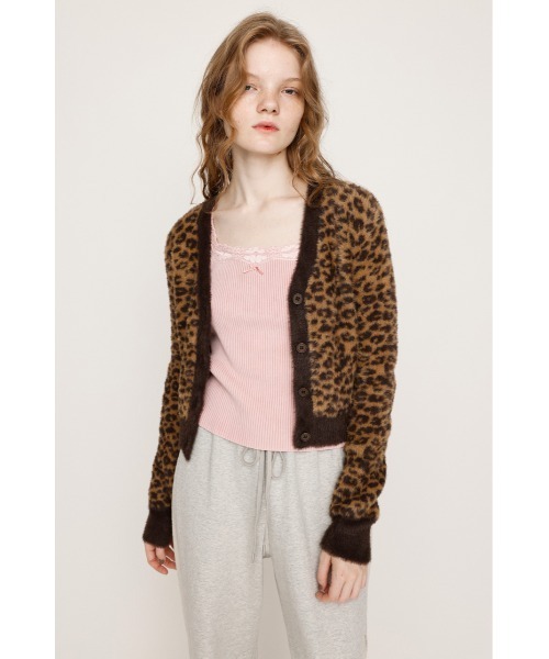 SLY（スライ）の「MINI SHAGGY V/N CD ミニ シャギー Vネック カーディガン 秋服（カーディガン/ボレロ・レディース・アイボリー/ブラウン系その他2/ライトブラック・FREE）」の13枚目の写真