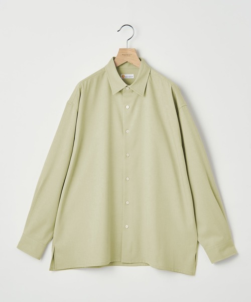 info. BEAUTY&YOUTH（インフォビューティアンドユース）の「【マルチサイズ】メランジ ポリエステルツイル バルーンシャツ（シャツ/ブラウス・メンズ・ライトブルー/ブラック/ライラック/モカ/オフホワイト/ライトグレー/ダークブラウン/ライム・マルチサイズ）」の7枚目の写真