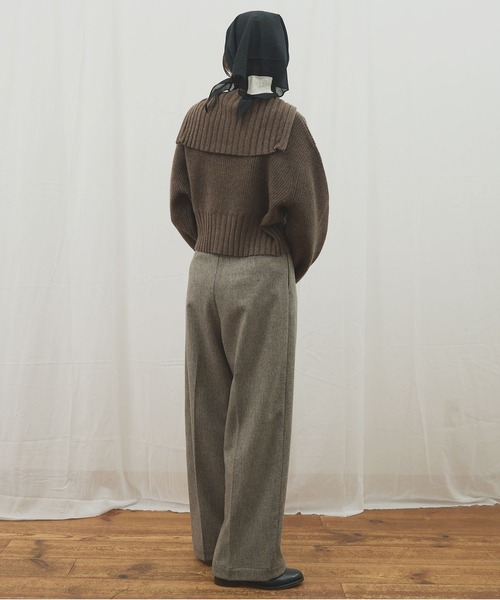 fig Ｌondon（フィグロンドン）の「_AIR WOOL zip cardigan（カーディガン/ボレロ・レディース・アイボリー/ダークブラウン/ピンク/ネイビー・FREE）」の15枚目の写真