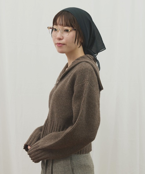 fig Ｌondon（フィグロンドン）の「_AIR WOOL zip cardigan（カーディガン/ボレロ・レディース・アイボリー/ダークブラウン/ピンク/ネイビー・FREE）」の22枚目の写真