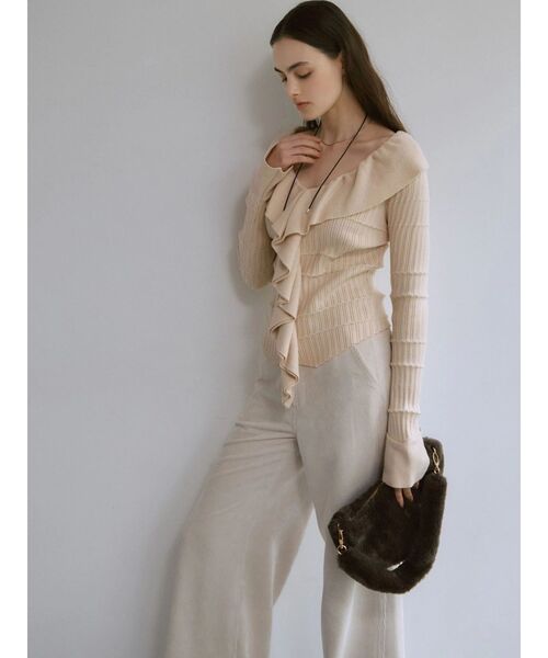 ラッフルフリルニットプルオーバー（ニット/セーター）｜LAGUNAMOON