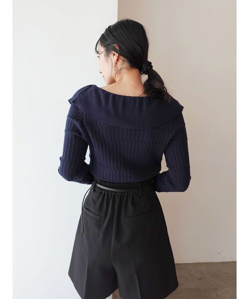 ヌメロヴェントゥーノ ニットセーター フリル ラッフル ショート丈