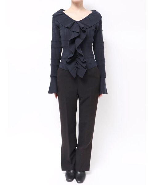 LAGUNAMOON（ラグナムーン）の「ラッフルフリルニットプルオーバー（ニット/セーター・レディース・アイボリー/カーキ/ネイビー・FREE）」の20枚目の写真