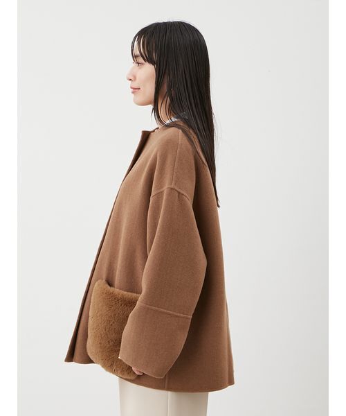 WEB限定カラー】2wayファーポケットリバーコート（チェスターコート