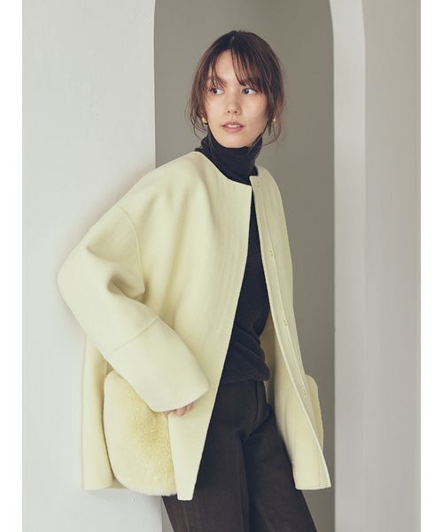 WEB限定カラー】2wayファーポケットリバーコート（チェスター