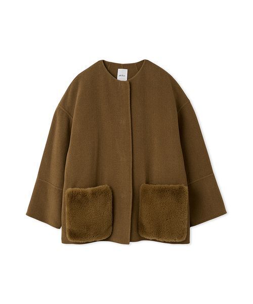 WEB限定カラー】2wayファーポケットリバーコート（チェスター