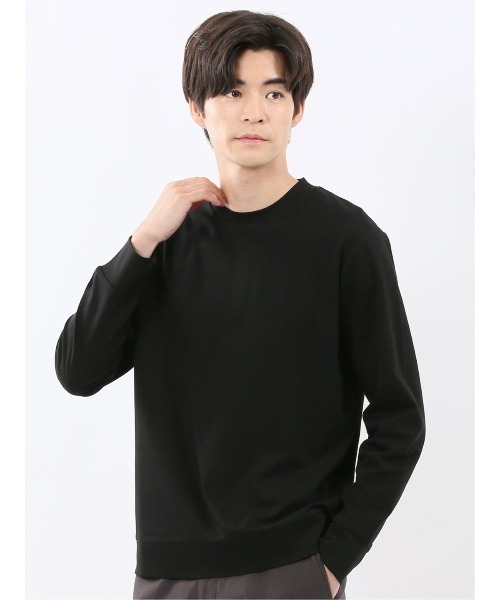 TAKA-Q（タカキュー）の「【ストレッチ シルケットコットン】m.f.エディトリアル メンズ スロープネック 長袖Tシャツ（Tシャツ/カットソー・メンズ・グレー/ブラック/ホワイト/ブラウン・MEDIUM/LARGE/X-LARGE）」の2枚目の写真