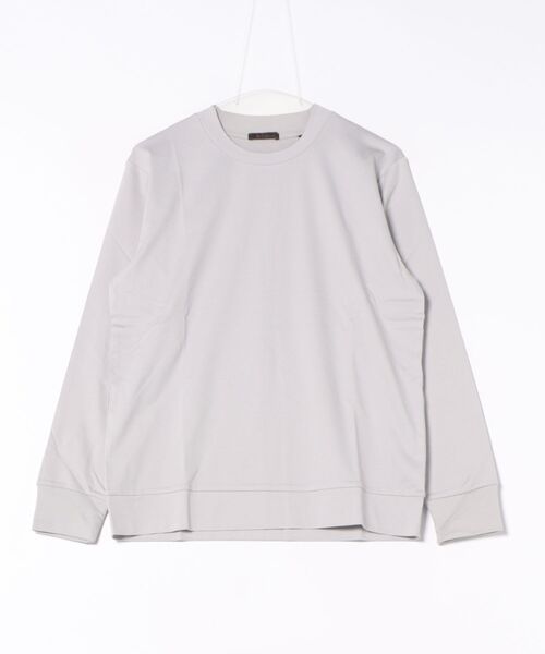 TAKA-Q（タカキュー）の「【ストレッチ シルケットコットン】m.f.エディトリアル メンズ スロープネック 長袖Tシャツ（Tシャツ/カットソー・メンズ・グレー/ブラック/ホワイト/ブラウン・MEDIUM/LARGE/X-LARGE）」の17枚目の写真