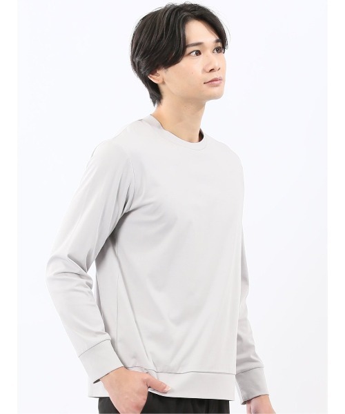 TAKA-Q（タカキュー）の「【ストレッチ シルケットコットン】m.f.エディトリアル メンズ スロープネック 長袖Tシャツ（Tシャツ/カットソー・メンズ・グレー/ブラック/ホワイト/ブラウン・MEDIUM/LARGE/X-LARGE）」の20枚目の写真