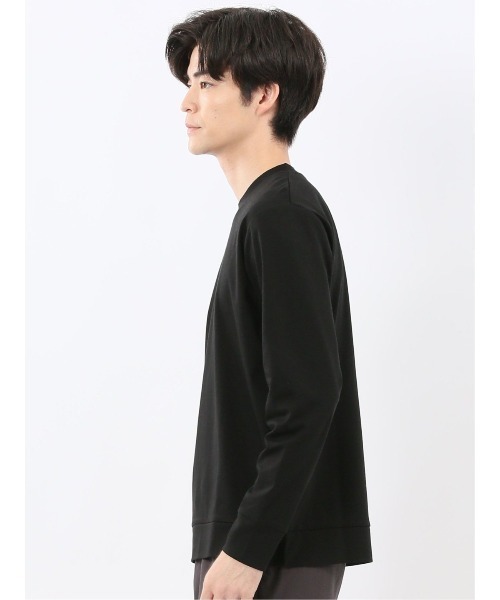TAKA-Q（タカキュー）の「【ストレッチ シルケットコットン】m.f.エディトリアル メンズ スロープネック 長袖Tシャツ（Tシャツ/カットソー・メンズ・グレー/ブラック/ホワイト/ブラウン・MEDIUM/LARGE/X-LARGE）」の7枚目の写真