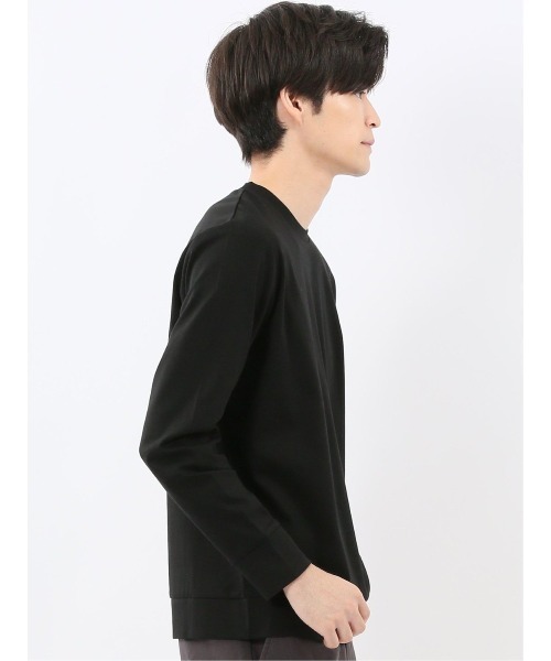 TAKA-Q（タカキュー）の「【ストレッチ シルケットコットン】m.f.エディトリアル メンズ スロープネック 長袖Tシャツ（Tシャツ/カットソー・メンズ・グレー/ブラック/ホワイト/ブラウン・MEDIUM/LARGE/X-LARGE）」の9枚目の写真