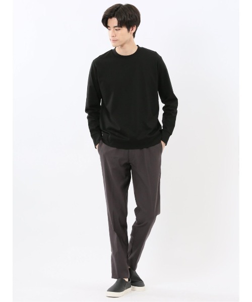 TAKA-Q（タカキュー）の「【ストレッチ シルケットコットン】m.f.エディトリアル メンズ スロープネック 長袖Tシャツ（Tシャツ/カットソー・メンズ・グレー/ブラック/ホワイト/ブラウン・MEDIUM/LARGE/X-LARGE）」の10枚目の写真