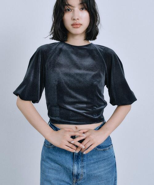 CODE A（コードエー）の「velvet ribbon pullover（シャツ/ブラウス・レディース・グレー/オフホワイト・00）」の3枚目の写真