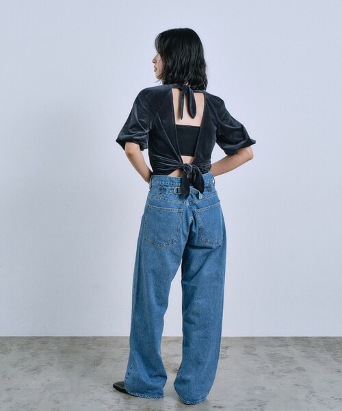 CODE A（コードエー）の「velvet ribbon pullover（シャツ/ブラウス・レディース・グレー/オフホワイト・00）」の5枚目の写真