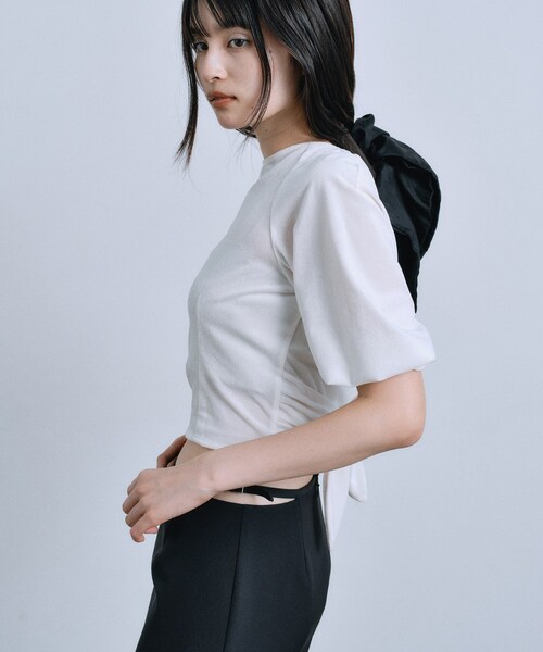 CODE A（コードエー）の「velvet ribbon pullover（シャツ/ブラウス・レディース・グレー/オフホワイト・00）」の9枚目の写真