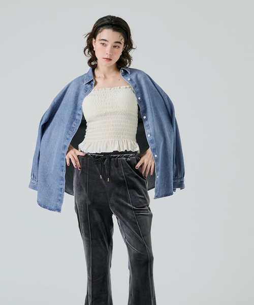 coca(coca)(コカ)の「ボリュームスリーブデニムシャツ(シャツ/ブラウス・レディース・ブルー・M/L/S)」の4枚目の写真