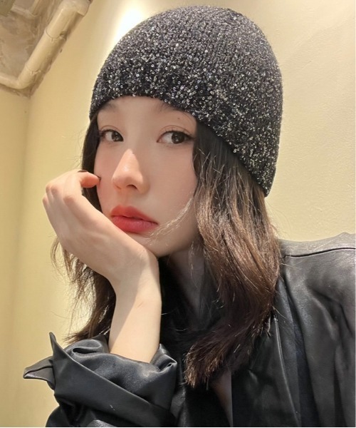 セール】【OKUOKU 0909】ラメニットビーニー oku-bosi-2-14（ニット