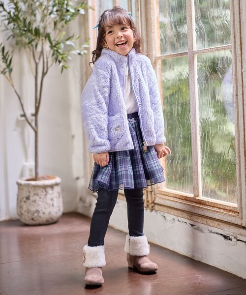 ANY（エニィ）の「【ドッキング可能】ネコボアブルゾン（ブルゾン・キッズ・アイボリー系/ライトグリーン系8/ブラック系/ベージュ系5/ライラック系8・130/100/110/120）」の11枚目の写真