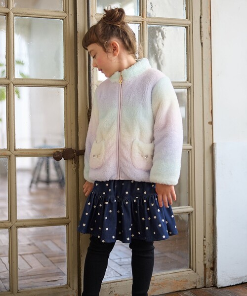 ANY（エニィ）の「【ドッキング可能】ネコボアブルゾン（ブルゾン・キッズ・アイボリー系/ライトグリーン系8/ブラック系/ベージュ系5/ライラック系8・130/100/110/120）」の14枚目の写真