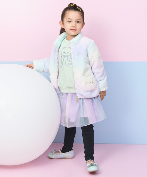 ANY（エニィ）の「【ドッキング可能】ネコボアブルゾン（ブルゾン・キッズ・アイボリー系/ライトグリーン系8/ブラック系/ベージュ系5/ライラック系8・130/100/110/120）」の18枚目の写真