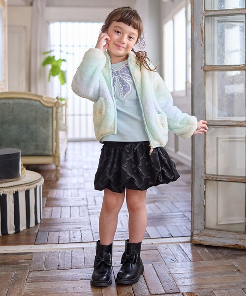 ANY（エニィ）の「【ドッキング可能】ネコボアブルゾン（ブルゾン・キッズ・アイボリー系/ライトグリーン系8/ブラック系/ベージュ系5/ライラック系8・130/100/110/120）」の19枚目の写真