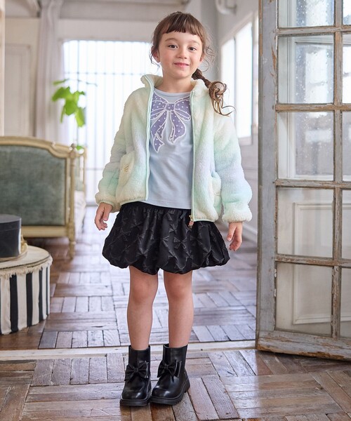 ANY（エニィ）の「【ドッキング可能】ネコボアブルゾン（ブルゾン・キッズ・アイボリー系/ライトグリーン系8/ブラック系/ベージュ系5/ライラック系8・130/100/110/120）」の20枚目の写真