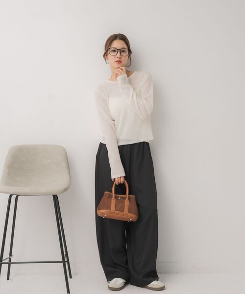 RETRO GIRL（レトロガール）の「モール刺繍ロンTEE（Tシャツ/カットソー・レディース・ピンク/ブラック/ナチュラル・FREE）」の8枚目の写真