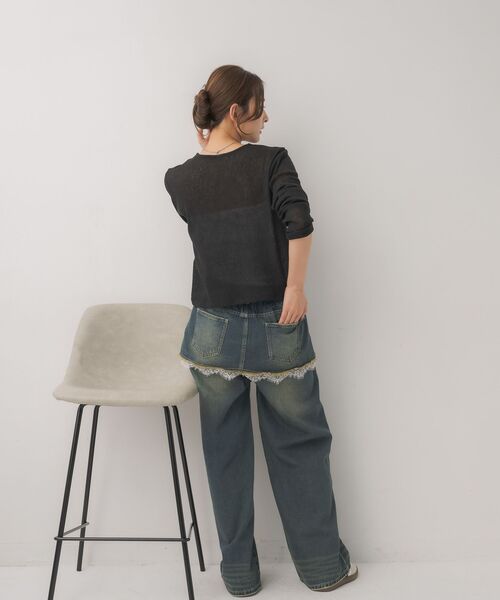 RETRO GIRL（レトロガール）の「モール刺繍ロンTEE（Tシャツ/カットソー・レディース・ピンク/ブラック/ナチュラル・FREE）」の18枚目の写真