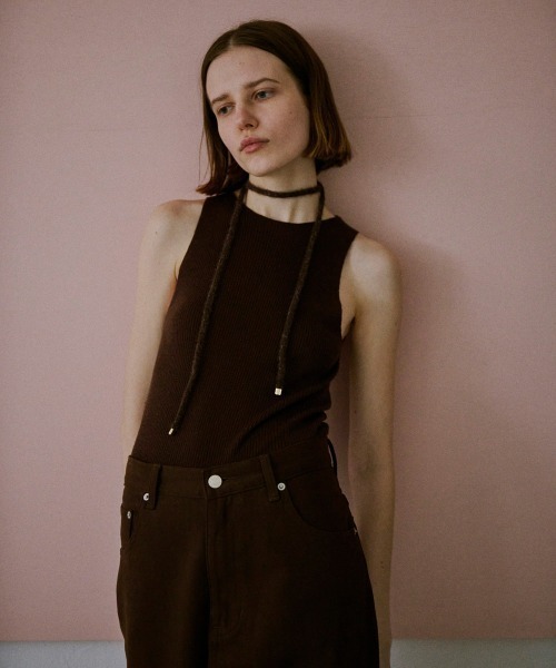 TODAYFUL（トゥデイフル）の「Knit Ribbon Choker（チョーカー・レディース・チョコ/グレー/キナリ・FREE）」の8枚目の写真