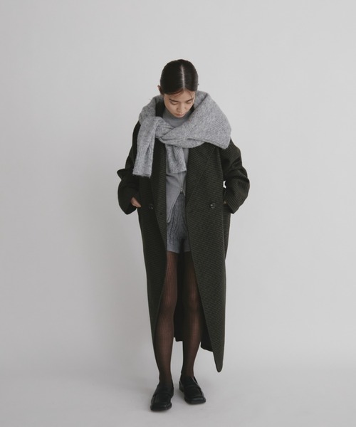 duei(デュイ)の「チェックロングコート(その他アウター・レディース・ブラック・FREE)」の9枚目の写真