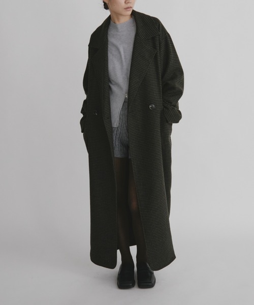 duei(デュイ)の「チェックロングコート(その他アウター・レディース・ブラック・FREE)」の4枚目の写真
