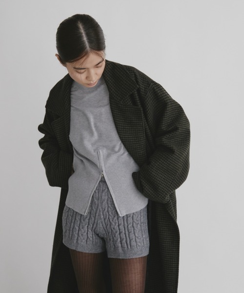 duei(デュイ)の「チェックロングコート(その他アウター・レディース・ブラック・FREE)」の2枚目の写真