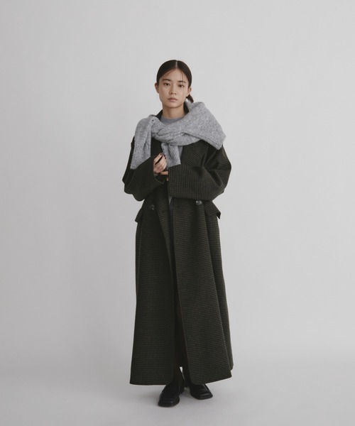 duei(デュイ)の「チェックロングコート(その他アウター・レディース・ブラック・FREE)」の8枚目の写真