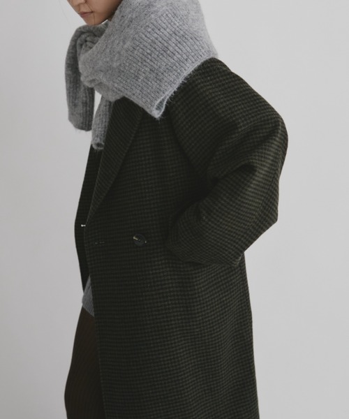 duei(デュイ)の「チェックロングコート(その他アウター・レディース・ブラック・FREE)」の6枚目の写真