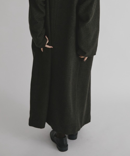 duei(デュイ)の「チェックロングコート(その他アウター・レディース・ブラック・FREE)」の5枚目の写真