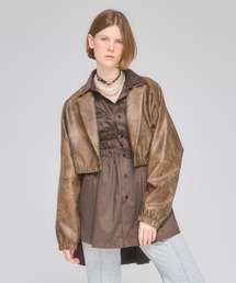 【Nora Lily】「elle」Tailored Combination Blouson