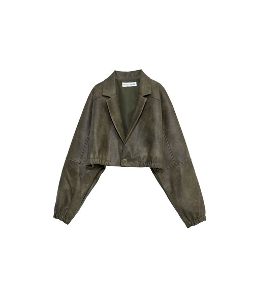 Nora Lily elle（ノラリリーエル）の「【Nora Lily】「elle」Tailored Combination Blouson（ブルゾン・レディース・ブラウン/ブラック/オリーブ・FREE）」の6枚目の写真