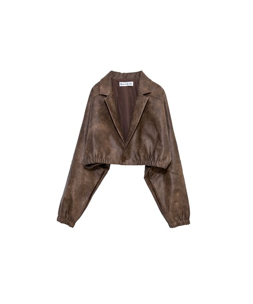 Nora Lily elle（ノラリリーエル）の「【Nora Lily】「elle」Tailored Combination Blouson（ブルゾン・レディース・ブラウン/ブラック/オリーブ・FREE）」の19枚目の写真